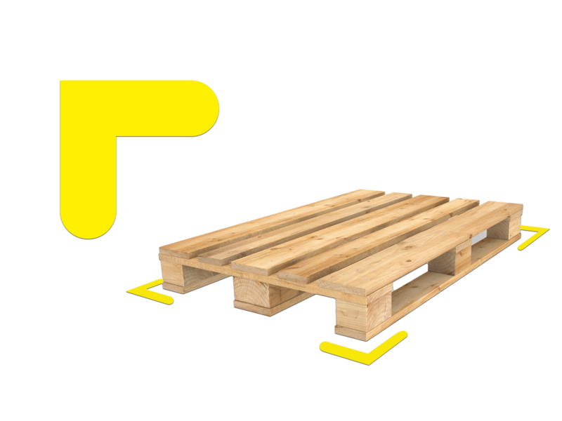 Winkelmarkierung für den Lagerboden