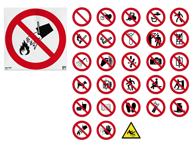 Selbstklebende Verbotszeichen für den Boden